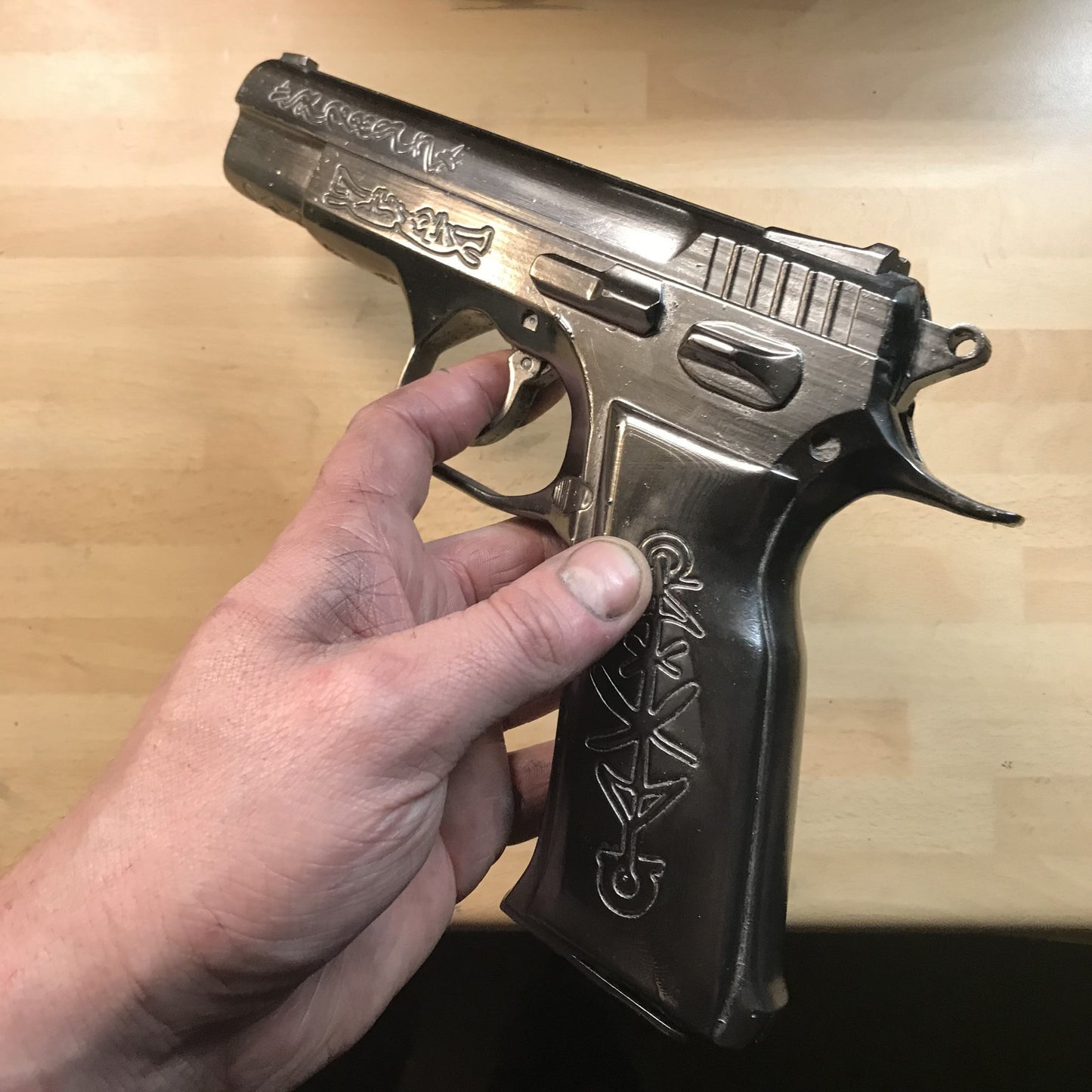 The Equalizer Supernatural Demon killer pistol - Solid Resin Cosplay Prop of The TV Series Supernatural, The Winchesters equalizer Replica Fan Inspired