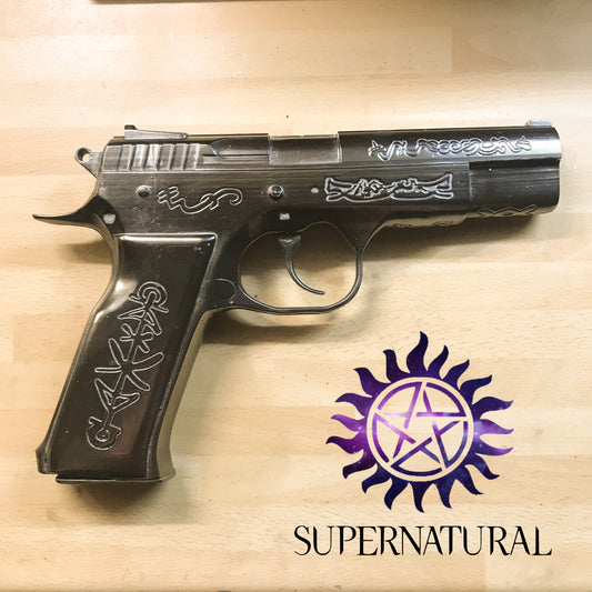 The Equalizer Supernatural Demon killer pistol - Solid Resin Cosplay Prop of The TV Series Supernatural, The Winchesters equalizer Replica Fan Inspired