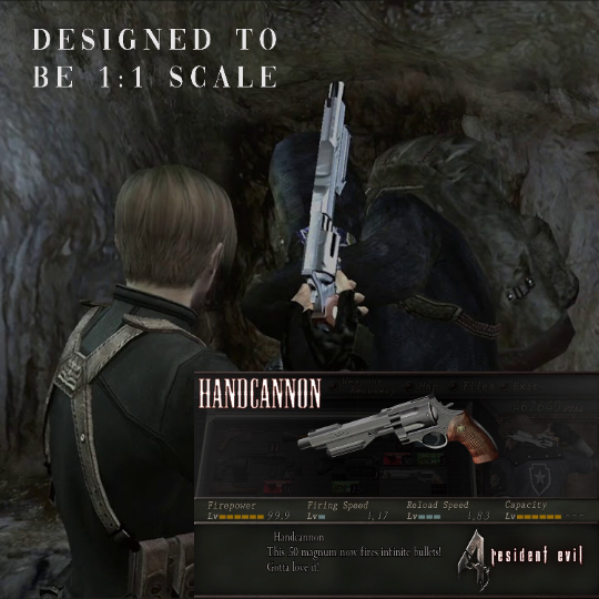 Resident Evil 4 Handcannon Leon's RE4 Toy hand cannon Solid Resin Replica Resident Evil Cosplay Prop Handmade Fake Cosplay Costume Prop, cosplay gun, resident evil gun