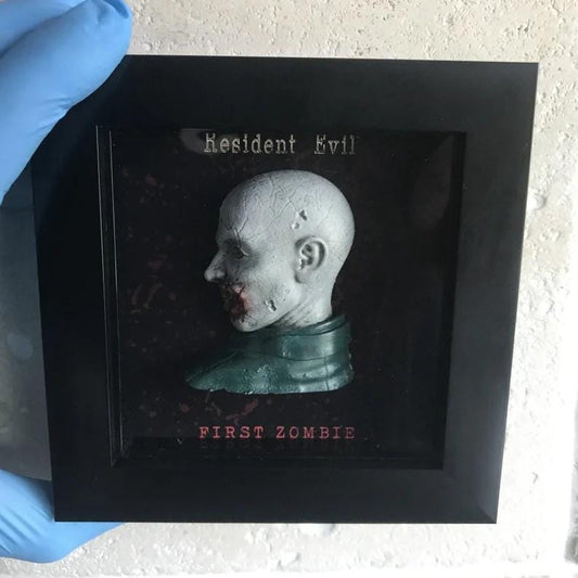 Resident Evil First Zombie! Handmade and Mounted in a 4x4 Shadow Box! Perfect Resident Evil Fan Gift. Resident Evil 1