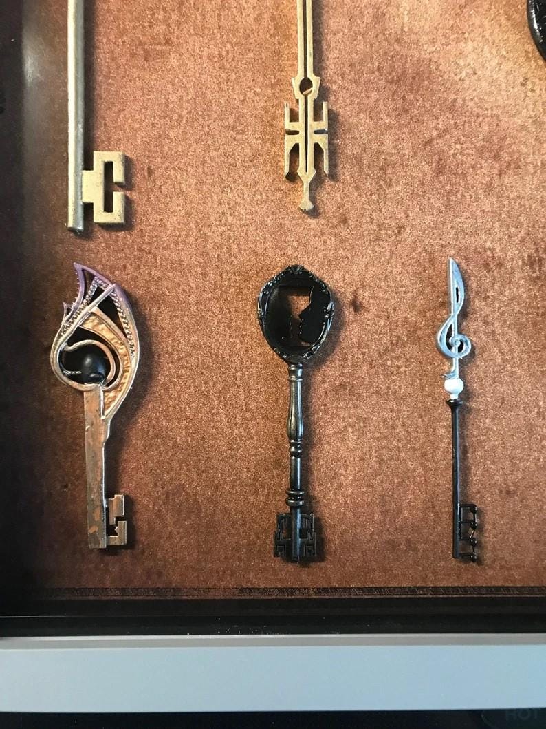 Locke & Key Full Key Collection - All of Season 1 Keys! Mounted in a High Quality Shadow Box! Unique Collectors Item! Only Found Here!
