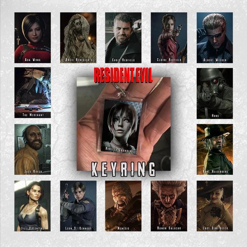 Resident Evil Keychains! Pick Your Favorite Resident Evil Character! Perfect affordable Little Gift!