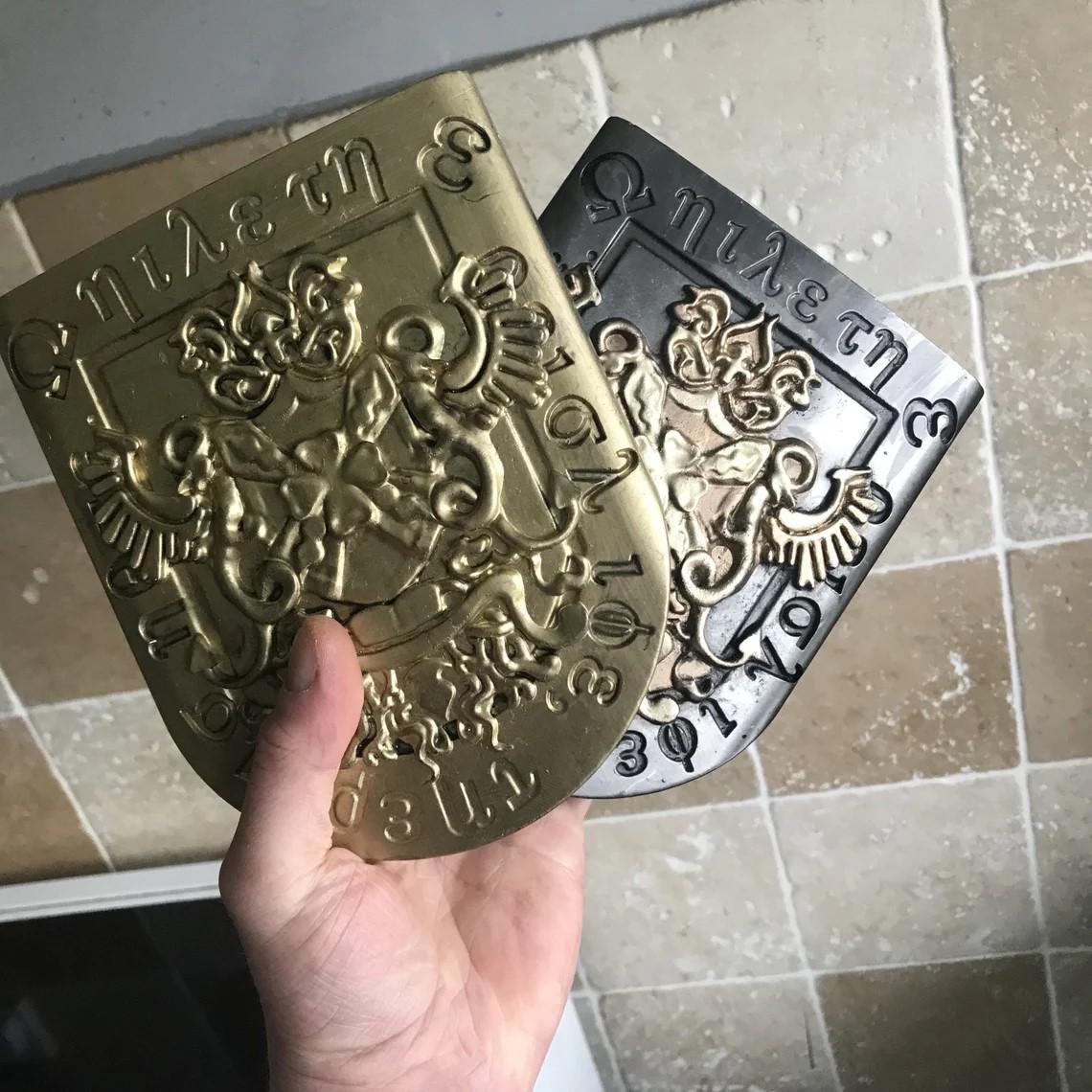 Resident Evil 1 Emblems - Both Spencer Mansion Emblems Made From Solid Resin! Handmade and created by me, one of a kind! Resident Evil Gift