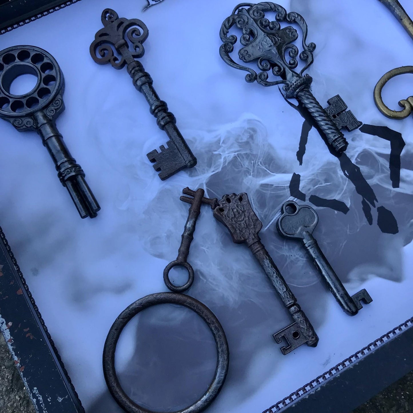 Bloodborne Key's Collection! Handmade 1:1 Scale! A3 Glass Mounted Shadow box! READ DESCRIPTION!