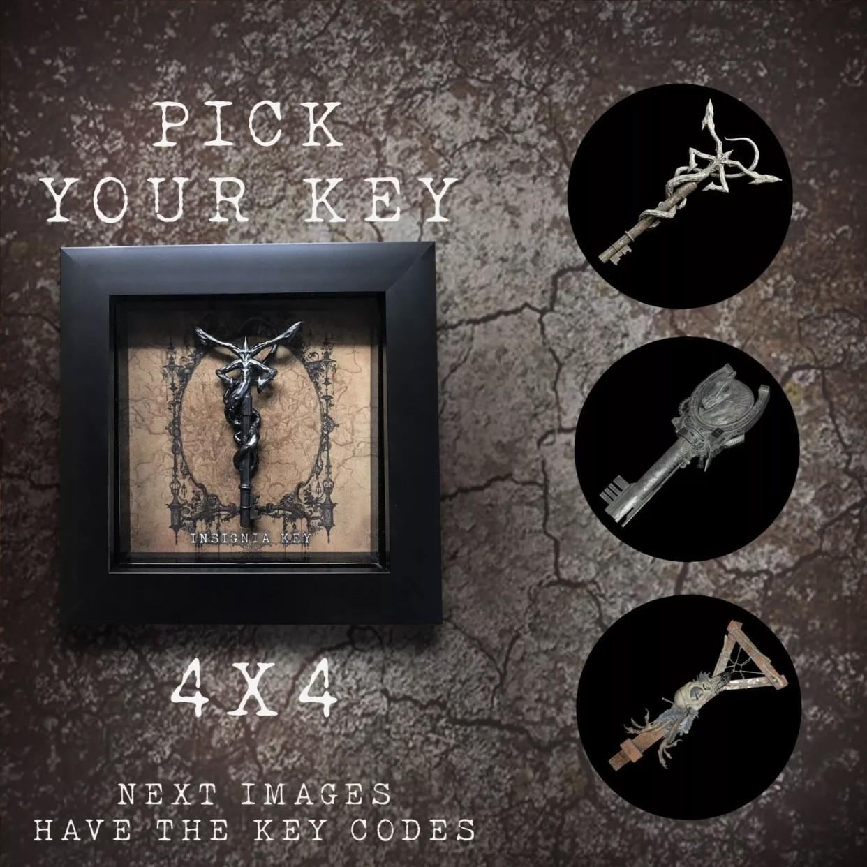 Resident Evil - PICK A KEY!! Mounted in 4x4 High Quality Glass Shadow box!