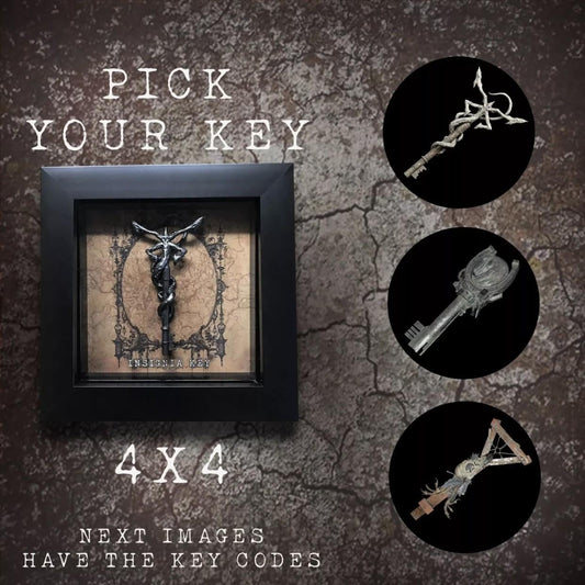 Resident Evil - PICK A KEY!! Mounted in 4x4 High Quality Glass Shadow box!