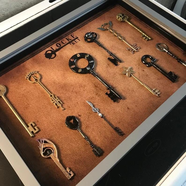 Locke & Key Full Key Collection - All of Season 1 Keys! Mounted in a High Quality Shadow Box! Unique Collectors Item! Only Found Here!