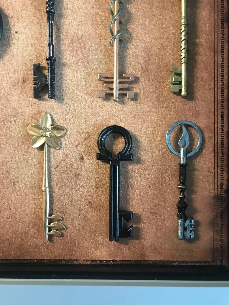 Locke & Key Full Key Collection - All of Season 1 Keys! Mounted in a High Quality Shadow Box! Unique Collectors Item! Only Found Here!