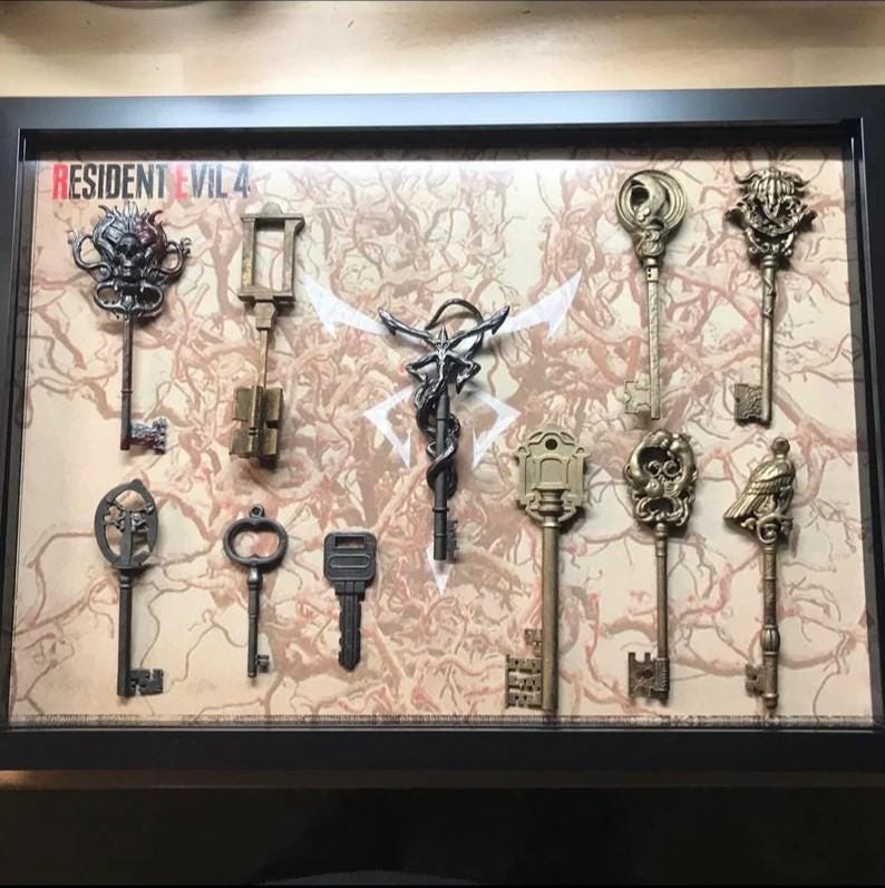 Resident Evil 4 Full Key Collection! Solid Resin keys! Ultimate Collection!