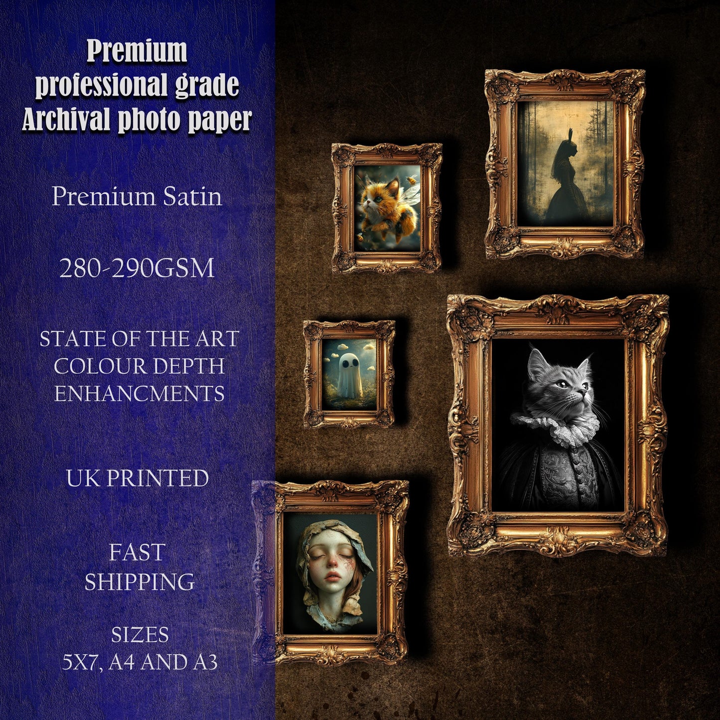 Gothic Victorian Bat Fine Art Print Renaissance Inspired Portrait Regal Bat Wall Art - Spooky Gothic Decor Dark Romanticism Artwork