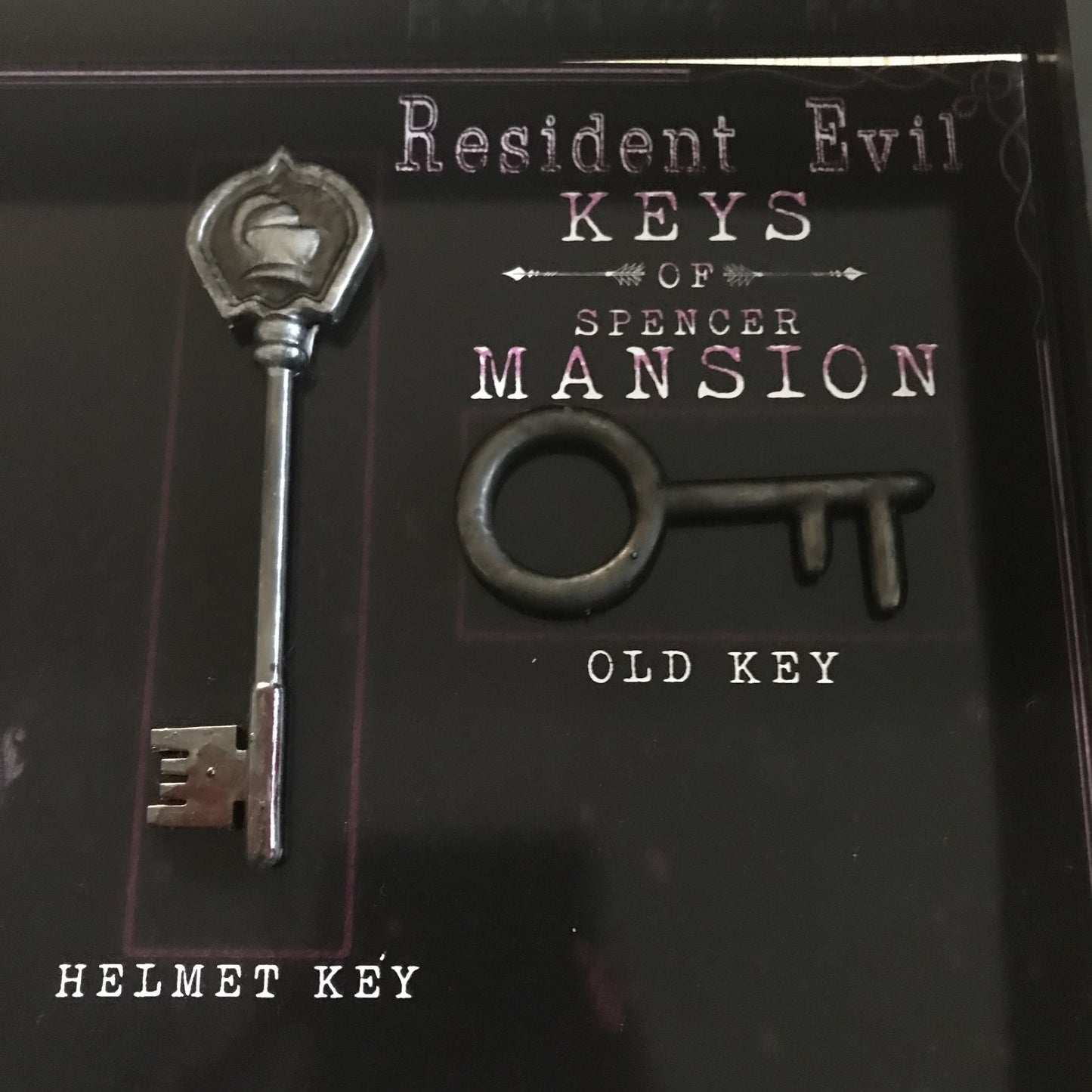 Resident Evil 1 Full Key Collection - A3 Size - Solid Resin Keys all handcrafted, painted and mounted! Perfect Mancave or Womencave gift